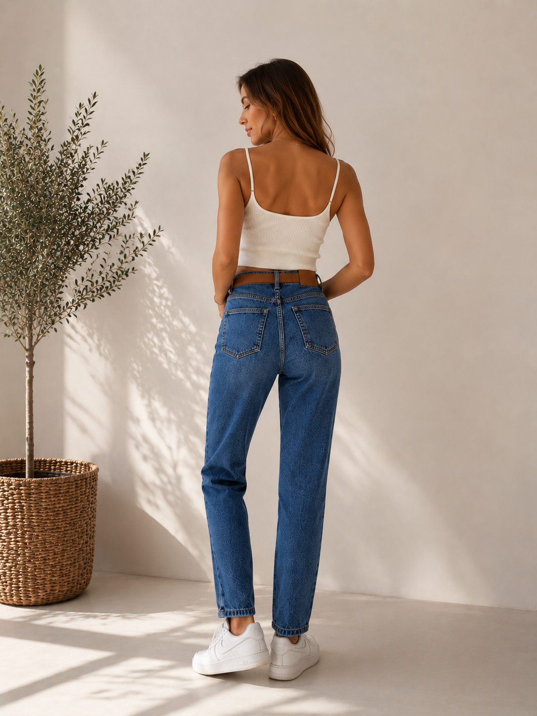 Дънки с колан Casual Beltline